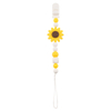 Cha&icirc;ne d'attache-t&eacute;tine en silicone fleur marguerite - Pendentif &agrave; croquer, sans BPA, vente en gros OEM