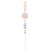 Cha&icirc;ne d'attache-t&eacute;tine en silicone fleur marguerite - Pendentif &agrave; croquer, sans BPA, vente en gros OEM