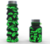 Garrafa de &aacute;gua dobr&aacute;vel de silicone com impress&atilde;o personalizada de Halloween – Garrafa de presente dobr&aacute;vel para crian&ccedil;as de 18 on&ccedil;as sem BPA | Drinkware promocional de f&eacute;rias OEM