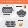 Juego de accesorios de silicona para freidora de aire 3 en 1: forro plegable, molde para muffins de 7 tazas y molde para morder huevos de 4 tazas con marco de acero