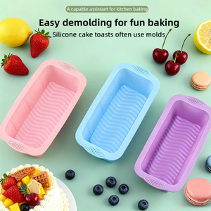 Stampo rettangolare in silicone per teglia e toast – Stampo antiaderente per torta di pane senza BPA per forno, microonde e friggitrice ad aria | Logo personalizzato OEM