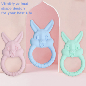 BPA-freier 3D-Baby-Bei&szlig;ring in Kaninchenform aus lebensmittelechtem Silikon – Mehrpunkt-Zahnfleischmassagering f&uuml;r Kinder ab 3 Monaten, Ostergeschenk, OEM/ODM verf&uuml;gbar