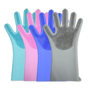 Magische Reinigungshandschuhe aus lebensmittelechtem Silikon mit B&uuml;rste – 2-in-1-Geschirrsp&uuml;lhandschuhe | OEM-Benutzerdefiniert