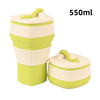 Set di tazze da caff&egrave; pieghevoli in silicone - Genitore e bambino 550 ml + 300 ml, tazza da viaggio pieghevole, senza BPA, commercio all'ingrosso OEM