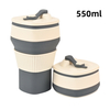 실리콘 접이식 커피 컵 세트 – 부모 및 자녀 550ml + 300ml, 접이식 여행용 머그, BPA 무료, OEM 도매