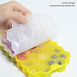 37-W&uuml;rfel-Waben-Silikon-Eisw&uuml;rfelform mit Deckel – BPA-freie Mini-Eisform f&uuml;r Getr&auml;nke, kundenspezifische OEM/ODM erh&auml;ltlich