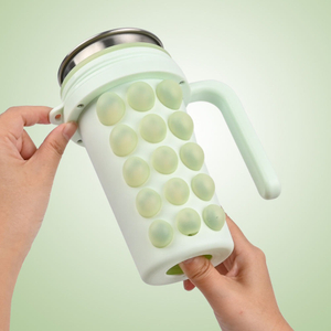 2'si 1 Arada Buz Topu Yapıcı Bardak 600ml – Pipetli, Saplı ve Paslanmaz &Ccedil;elik İ&ccedil; Hazneli Silikon Kabarcıklı Buz Kalıbı Bardak | OEM &Ouml;zel Logosu