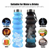 Garrafa de &aacute;gua esportiva dobr&aacute;vel de silicone | Garrafa de gin&aacute;stica dobr&aacute;vel OEM personalizada, certificada pela FDA e LFGB